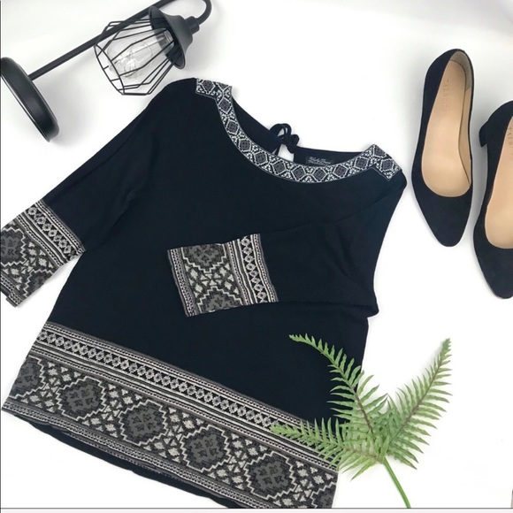 Lucky Brand Black Tribal Shirt - Picture 2 of 3